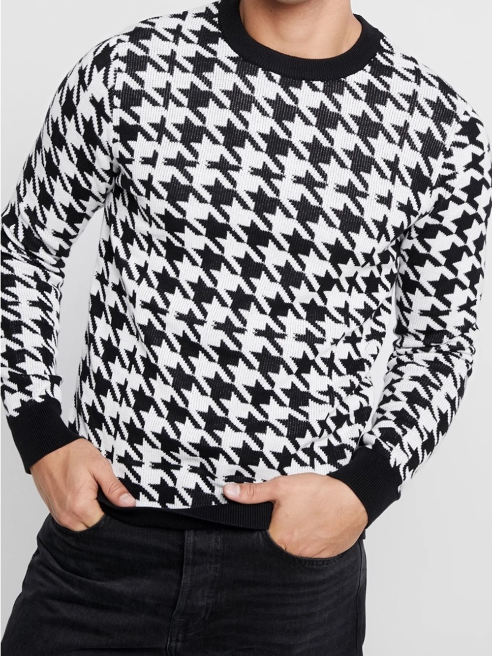 jack and jones houndstooth sweater sz small urban outfitters